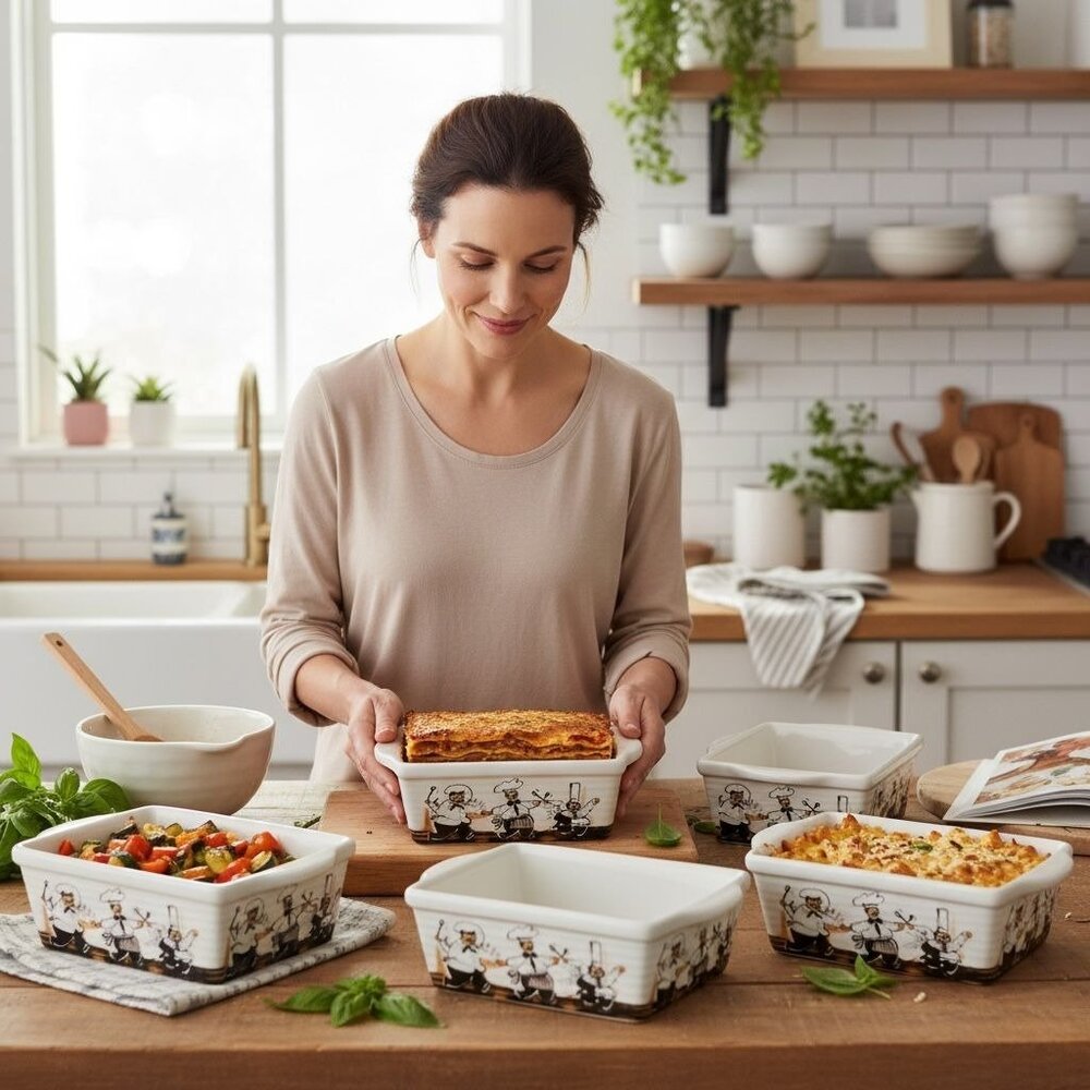 Chef-Themed Ceramic Mini Baking Dishes Set Of 4 By Michaels